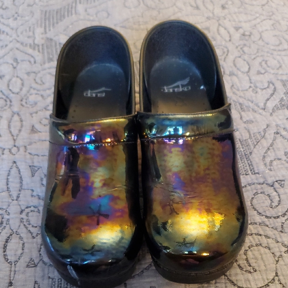 Dansko Professional Clogs- Petrol Patent Leather